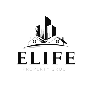 elife property group logo black and white